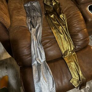 Metallic Silver and Gold Leggings